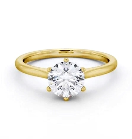 Round Diamond Classic 6 Prong Ring 18K Yellow Gold Solitaire ENRD219_YG_THUMB1