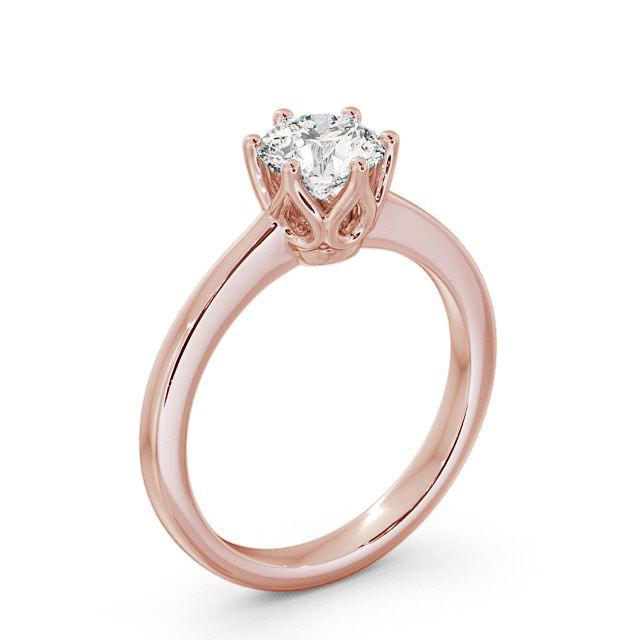 Round Diamond Engagement Ring 9K Rose Gold Solitaire - Kaili ENRD21_RG_HAND