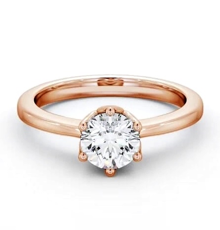 Round Diamond Decorative Engagement Ring 9K Rose Gold Solitaire ENRD21_RG_THUMB1