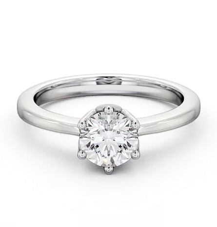 Round Diamond Decorative Engagement Ring 9K White Gold Solitaire ENRD21_WG_THUMB1