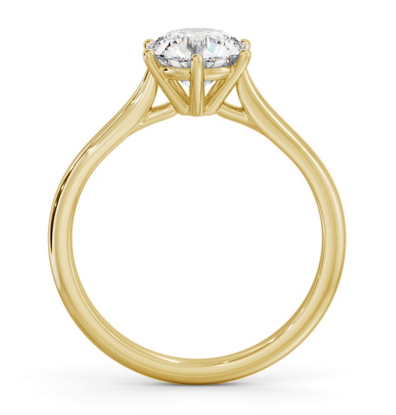 Round Diamond Tapered Band 6 Prong Ring 18K Yellow Gold Solitaire ENRD220_YG_THUMB1 
