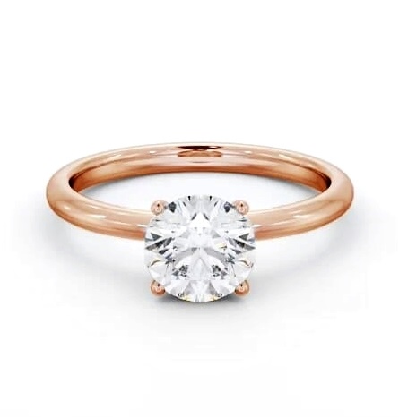 Round Diamond Hidden Halo Engagement Ring 9K Rose Gold Solitaire ENRD221_RG_THUMB1