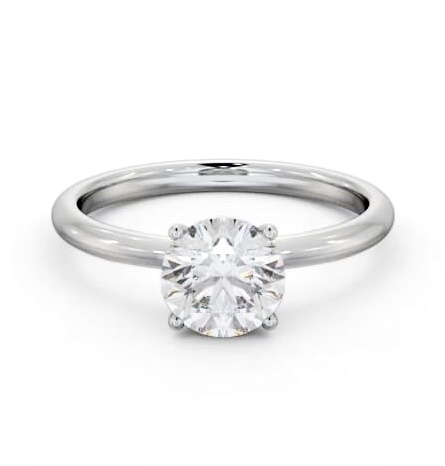 Round Diamond Hidden Halo Engagement Ring 18K White Gold Solitaire ENRD221_WG_THUMB1