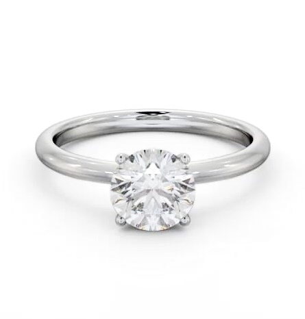 Round Diamond Hidden Halo Engagement Ring 18K White Gold Solitaire ENRD221_WG_THUMB2 