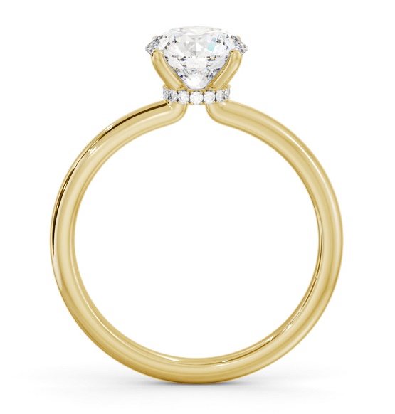 Round Diamond Hidden Halo Engagement Ring 18K Yellow Gold Solitaire ENRD221_YG_THUMB1 
