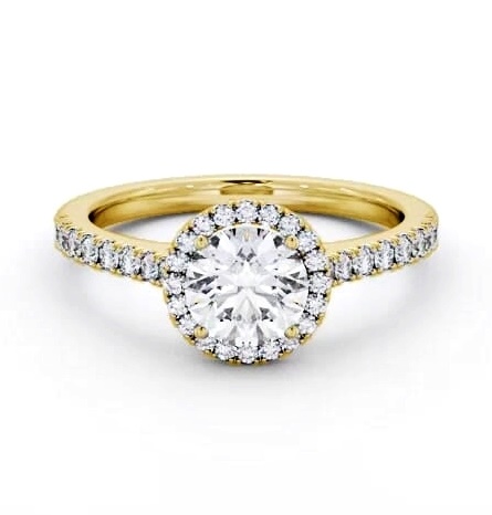 Halo Round Diamond Classic Engagement Ring 9K Yellow Gold ENRD224_YG_THUMB1