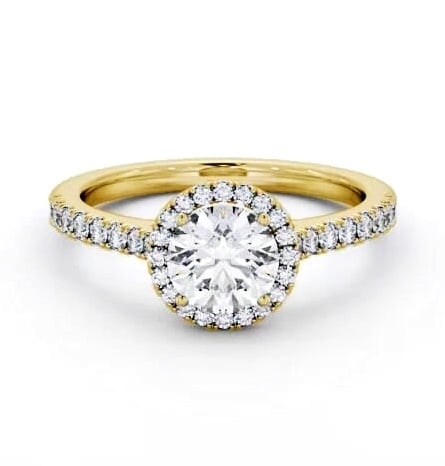 Halo Round Diamond Classic Engagement Ring 18K Yellow Gold ENRD224_YG_THUMB2 