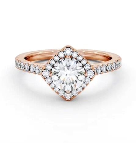 Halo Round Diamond with Rotated Head Engagement Ring 18K Rose Gold ENRD228_RG_THUMB1