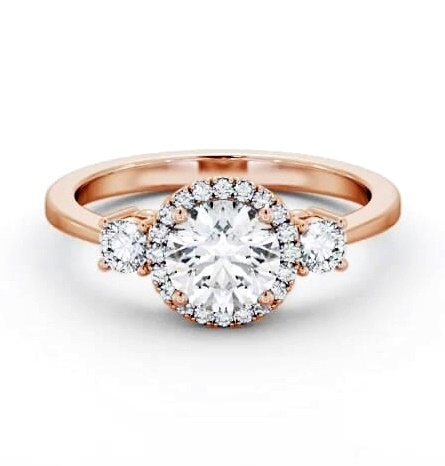 Halo Round Diamond Engagement Ring with Accent Diamonds 9K Rose Gold ENRD229_RG_THUMB1