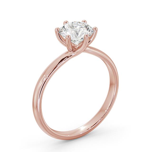 Round Diamond Engagement Ring 9K Rose Gold Solitaire - Aster ENRD22_RG_HAND