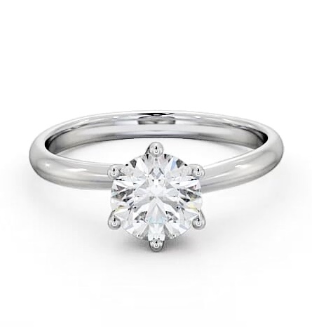 Round Diamond Twisted Head Engagement Ring 9K White Gold Solitaire ENRD22_WG_THUMB1