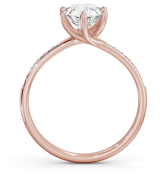 Round Diamond Dainty 6 Prong Engagement Ring 9K Rose Gold Solitaire ENRD22S_RG_THUMB1 
