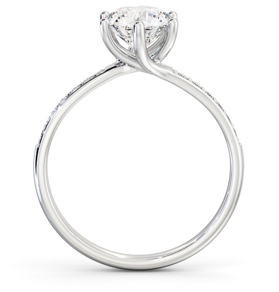 Round Diamond Dainty 6 Prong Engagement Ring 18K White Gold Solitaire ENRD22S_WG_THUMB1 
