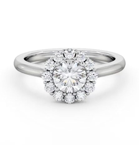 Halo Round Diamond Elegant Style Engagement Ring 18K White Gold ENRD230_WG_THUMB1