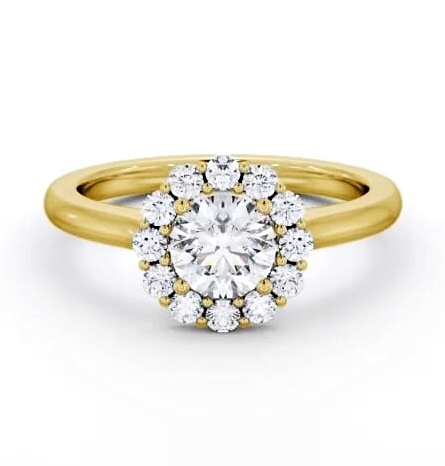 Halo Round Diamond Elegant Style Engagement Ring 18K Yellow Gold ENRD230_YG_THUMB1