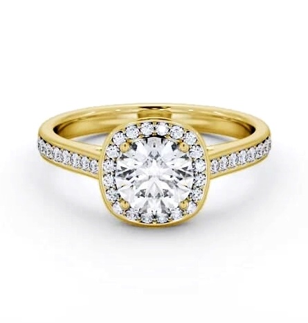 Round Diamond with Channel Set Halo Engagement Ring 18K Yellow Gold ENRD232_YG_THUMB2 