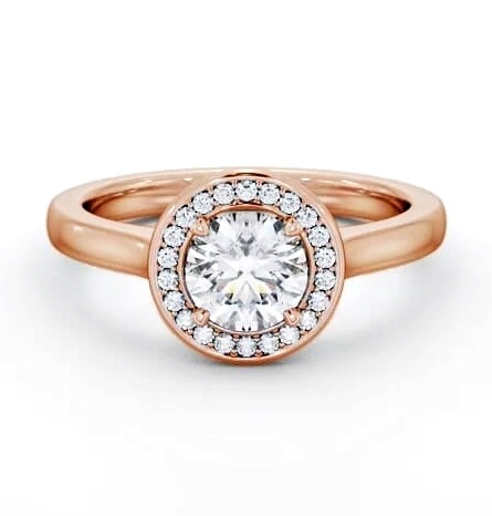 Round Diamond with A Channel Set Halo Engagement Ring 9K Rose Gold ENRD236_RG_THUMB1