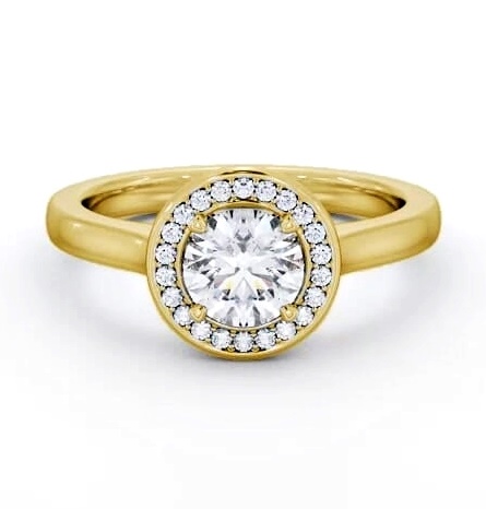 Round Diamond with A Channel Set Halo Engagement Ring 18K Yellow Gold ENRD236_YG_THUMB1