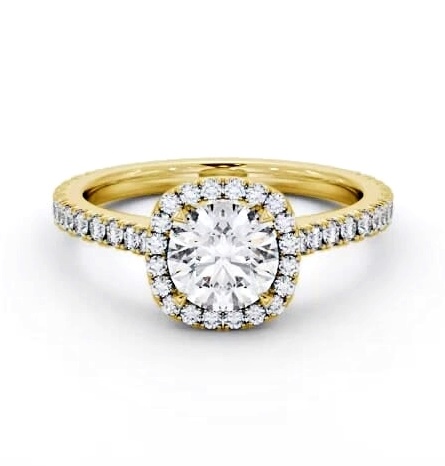 Halo Round Ring with Diamond Set Supports 18K Yellow Gold ENRD237_YG_THUMB1