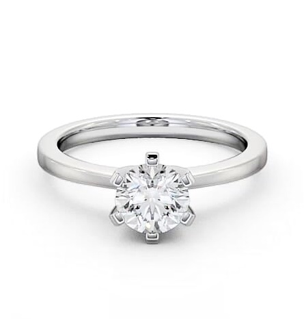 Round Diamond High Set Engagement Ring 18K White Gold Solitaire ENRD23_WG_THUMB2 