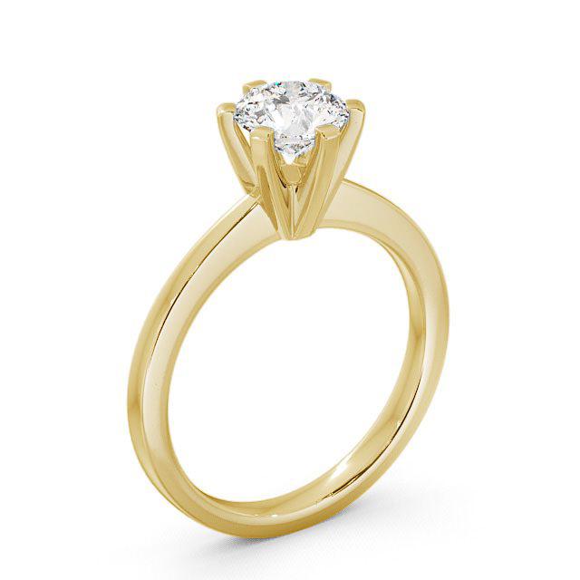 Round Diamond Engagement Ring 9K Yellow Gold Solitaire - Eliette ENRD23_YG_HAND