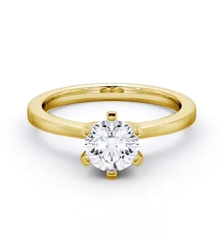 Round Diamond High Set Engagement Ring 18K Yellow Gold Solitaire ENRD23_YG_THUMB1