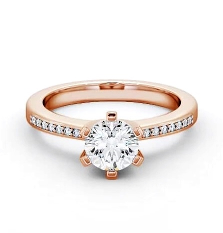 Round Diamond Squared Prongs Engagement Ring 18K Rose Gold Solitaire ENRD23S_RG_THUMB2 