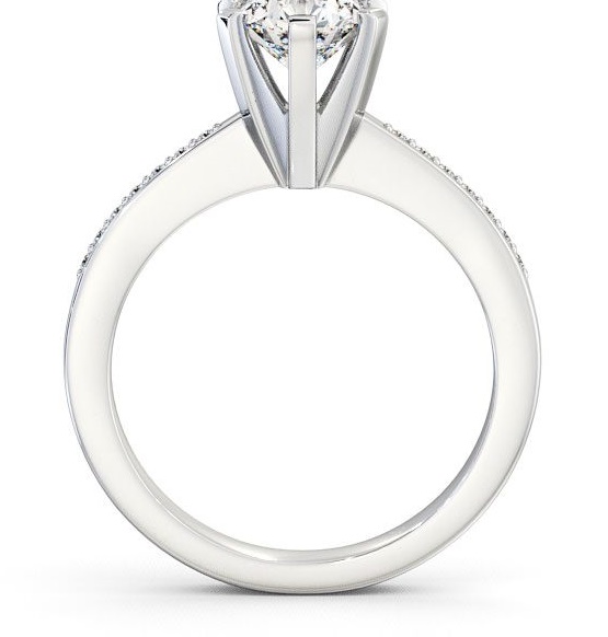 Round Diamond Squared Prongs Engagement Ring Palladium Solitaire with Channel Set Side Stones ENRD23S_WG_THUMB1