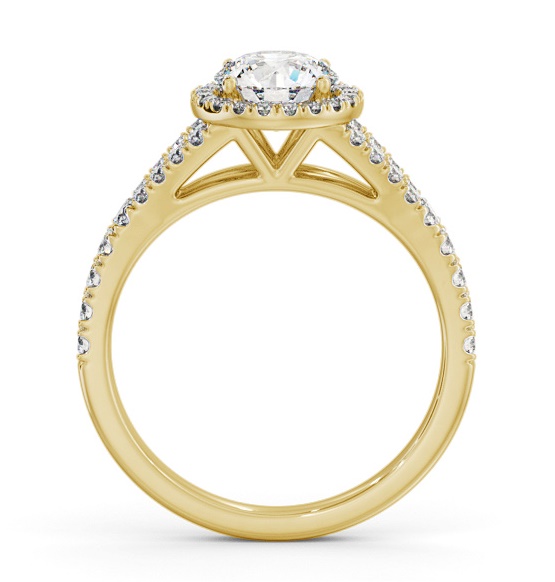 Halo Round Diamond Split Band Engagement Ring 18K Yellow Gold ENRD240_YG_THUMB1 