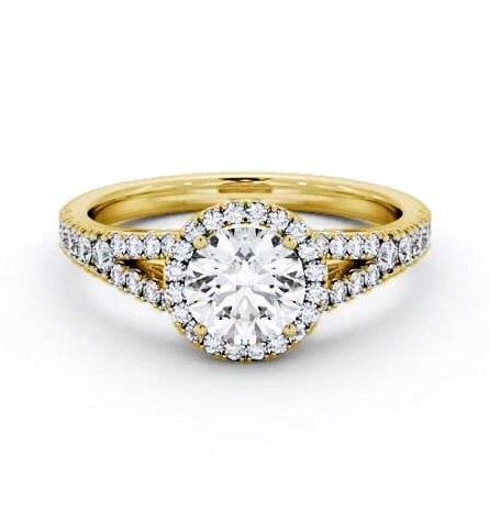 Halo Round Diamond Split Band Engagement Ring 18K Yellow Gold ENRD240_YG_THUMB2 