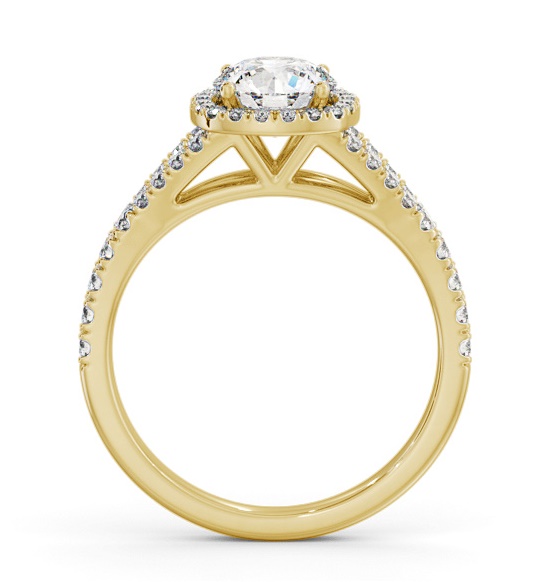 Halo Round Diamond Split Band Engagement Ring 18K Yellow Gold ENRD241_YG_THUMB1 
