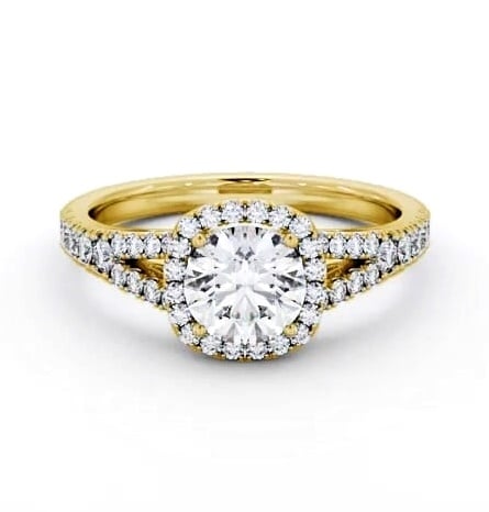 Halo Round Diamond Split Band Engagement Ring 18K Yellow Gold ENRD241_YG_THUMB2 