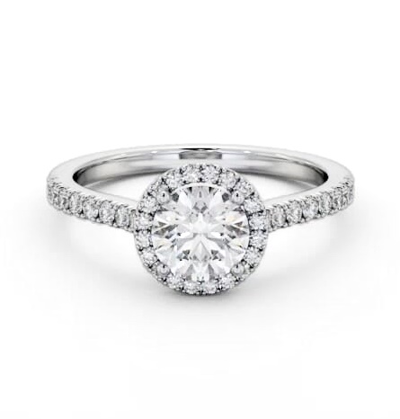 Halo Round Diamond Classic Engagement Ring 18K White Gold ENRD243_WG_THUMB2 