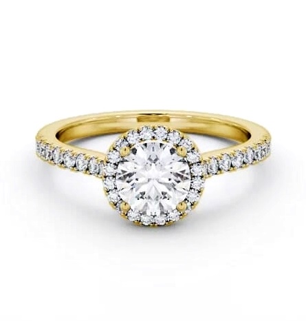 Halo Round Diamond Classic Engagement Ring 9K Yellow Gold ENRD243_YG_THUMB1