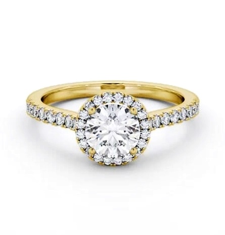 Halo Round Diamond Classic Engagement Ring 18K Yellow Gold ENRD243_YG_THUMB2 
