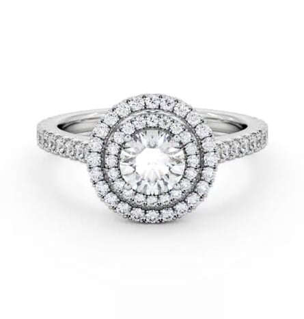 Double Halo Round Diamond Engagement Ring 18K White Gold ENRD247_WG_THUMB1