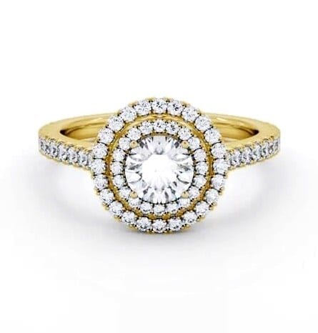 Double Halo Round Diamond Engagement Ring 18K Yellow Gold ENRD247_YG_THUMB2 