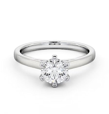 Round Diamond Cathedral Style Engagement Ring 18K White Gold Solitaire ENRD24_WG_THUMB2 