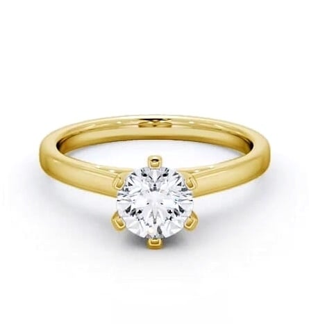 Round Diamond Cathedral Style Engagement Ring 9K Yellow Gold Solitaire ENRD24_YG_thumb1.jpg