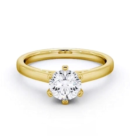 Round Diamond Cathedral Style Engagement Ring 9K Yellow Gold Solitaire ENRD24_YG_THUMB2 