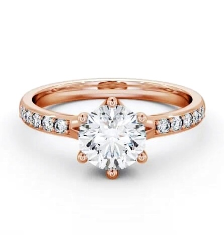 Round Diamond Sweeping Prongs Engagement Ring 9K Rose Gold Solitaire ENRD25S_RG_THUMB1