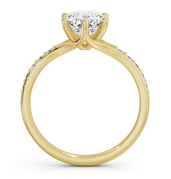 Round Diamond Sweeping Prongs Ring 18K Yellow Gold Solitaire ENRD25S_YG_THUMB1 
