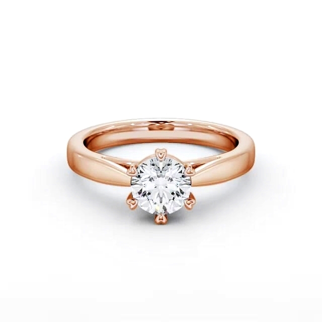Round Diamond Engagement Ring 18K Rose Gold Solitaire - Scarlet ENRD26_RG_HAND