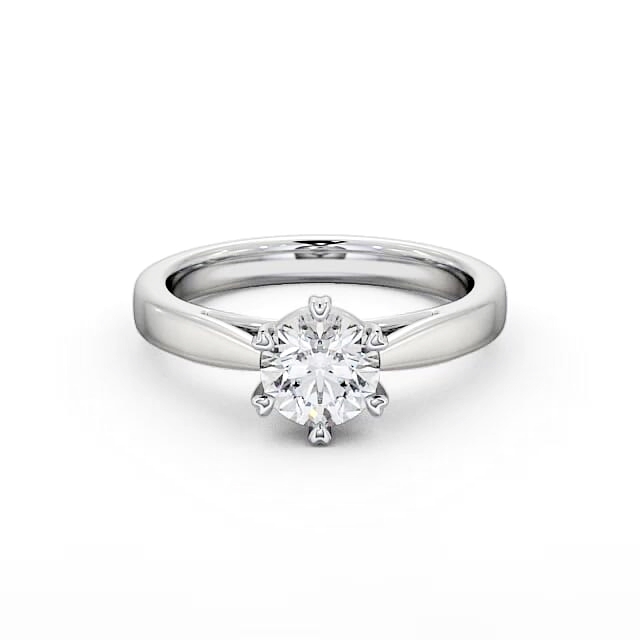 Round Diamond Engagement Ring 9K White Gold Solitaire - Scarlet ENRD26_WG_HAND