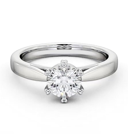 Round Diamond 6 Prong Engagement Ring 18K White Gold Solitaire ENRD26_WG_THUMB2 