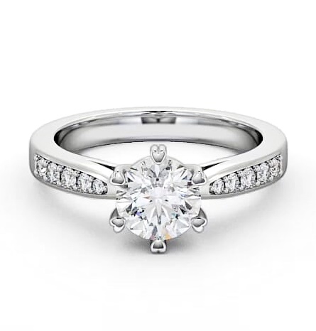 Round Diamond 6 Prong Engagement Ring 18K White Gold Solitaire ENRD26S_WG_THUMB2 
