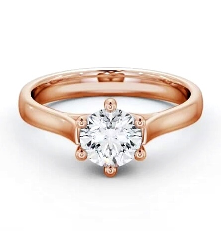 Round Diamond Raised Band Engagement Ring 9K Rose Gold Solitaire ENRD27_RG_THUMB1