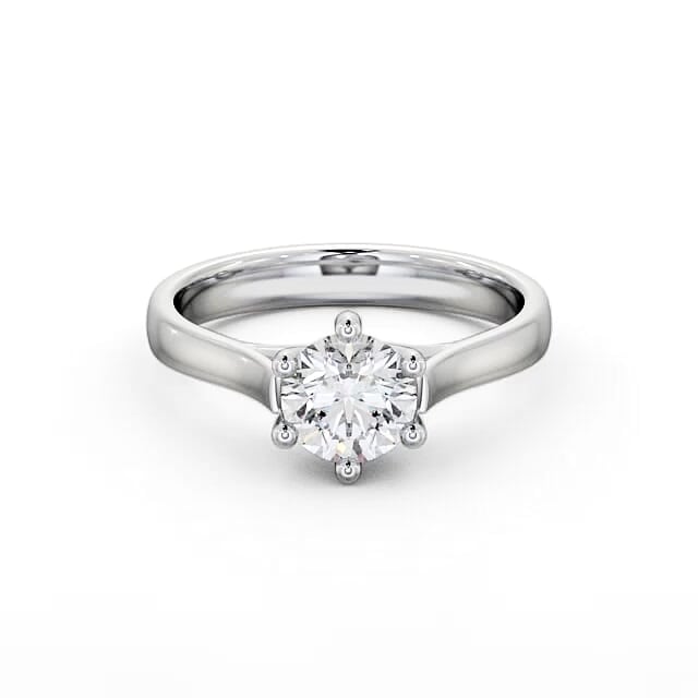 Round Diamond Engagement Ring 18K White Gold Solitaire - Charley ENRD27_WG_HAND