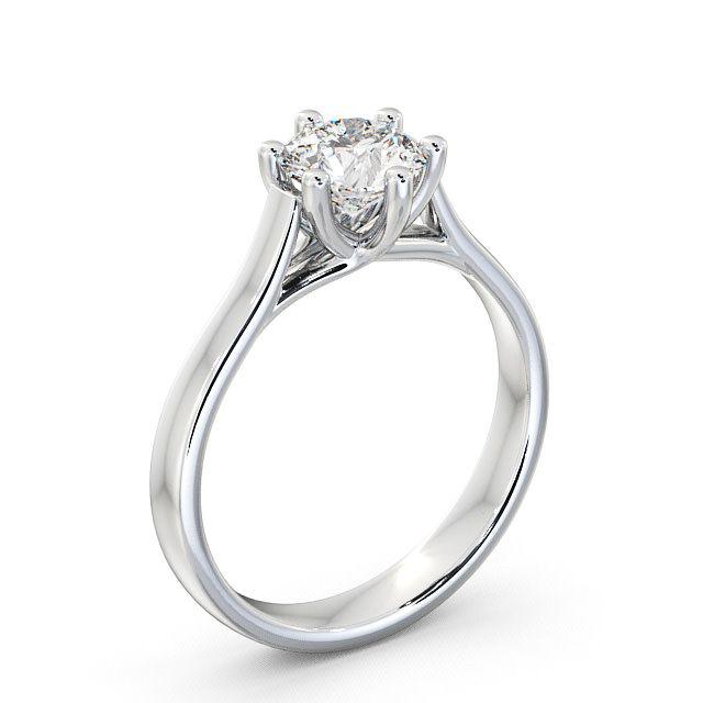 Round Diamond Engagement Ring 9K White Gold Solitaire - Charley ENRD27_WG_HAND