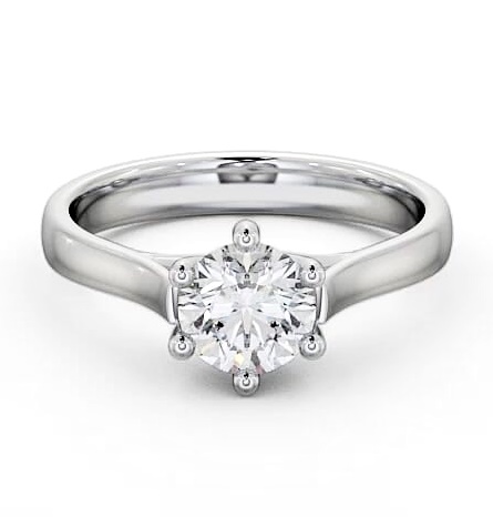Round Diamond Raised Band Engagement Ring 18K White Gold Solitaire ENRD27_WG_THUMB2 